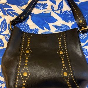 Frye Bag: Black with Gold Studs